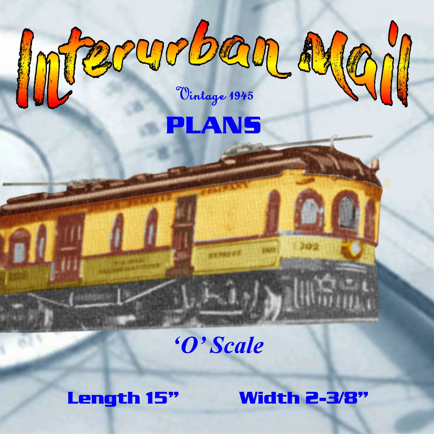 full size printed plan o gauge trolley  interurban mail a 1945 plan
