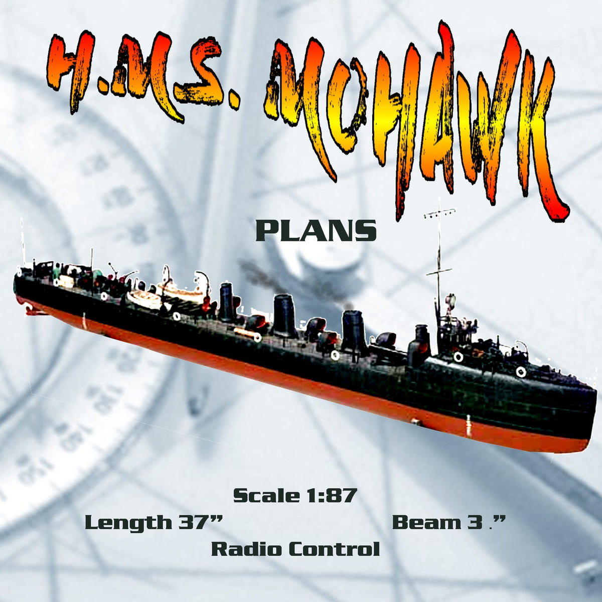 Full Size Printed Plans Scale 1:87 Torpedo Boat Destroyer 1905 for