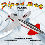 full size printed plan   control line speed piped bee class b how to break 200 mph