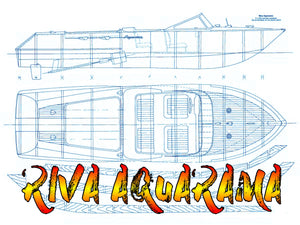 full size printed plan scale 1/12 riva aquarama the most famous carlo riva’s designs