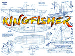 full size printed plans racing smack/yacht scale 1:24 kingfisher l 24" display or convert to radio control