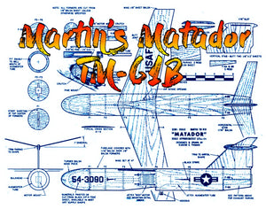 full size printed plan scale-semi 1:24 martin's matador tm-61b jetex 150 to 600  or  convert to ducted fan