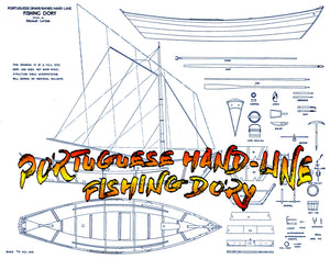 full size plans scale 1/10 portuguese hand-line fishing dory