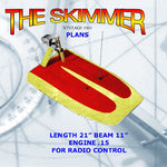 Full Size Printed Plan 15-powered R/C air-boat L 21" B 11"