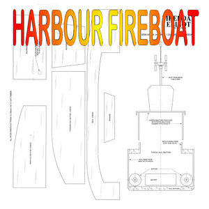 Full Size Printed Plans with building Notes Semi-Scale 1:32 Harbour Fireboat