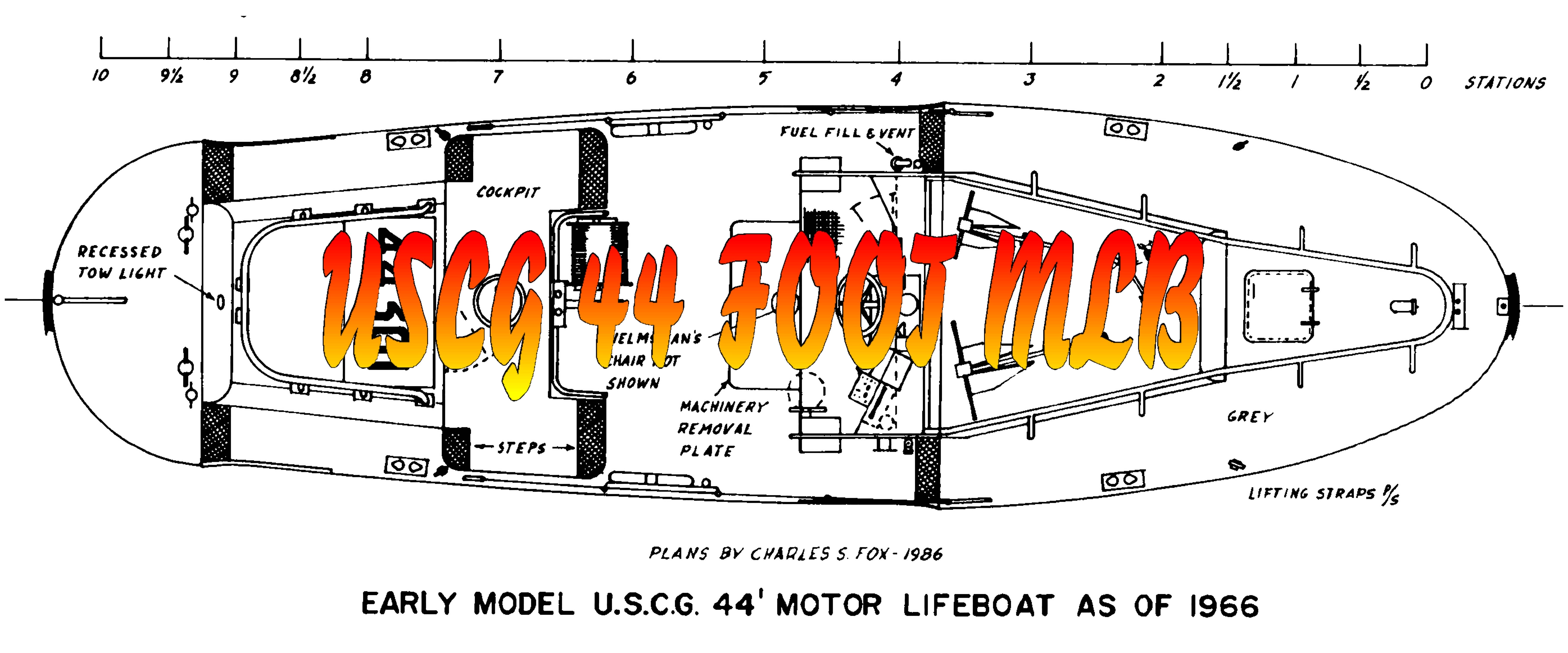 United States Coast Guard 44-Foot Motor Lifeboat 1:12 Scale Printed Plans