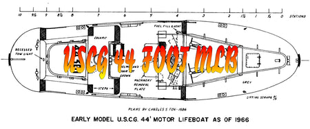 United States Coast Guard 44-Foot Motor Lifeboat 1:12 Scale Printed Plans