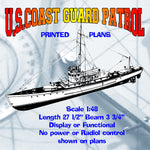 Full Size Printed Plan U.S. COAST GUARD PATROL BOAT Scale 1:48 Display or modify for operation