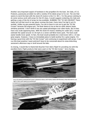 full size printed plan  l 22" b 8" engine electric "05 ski cruiser" for radio control