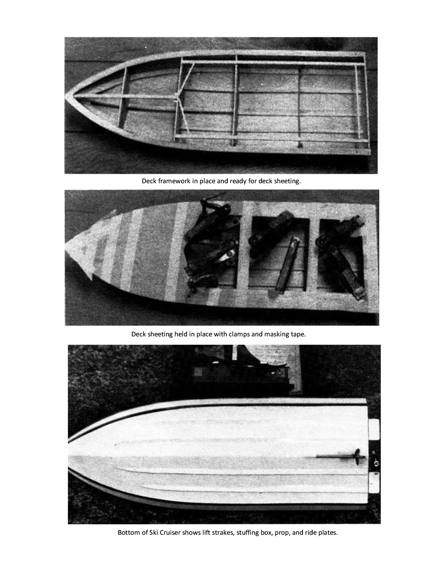 full size printed plan  l 22" b 8" engine electric "05 ski cruiser" for radio control