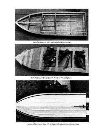 full size printed plan  l 22" b 8" engine electric "05 ski cruiser" for radio control