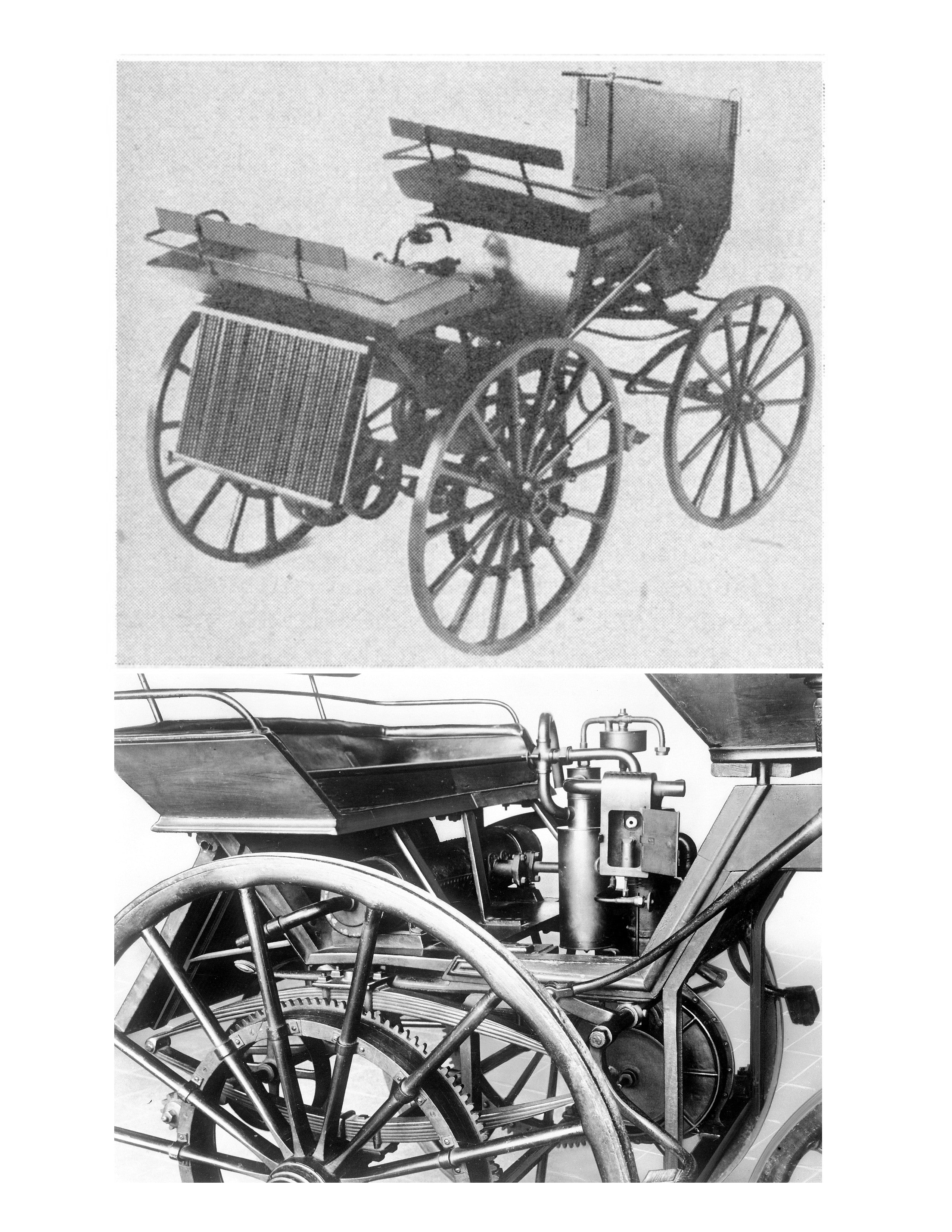 printed full size drawings 1886 daimler scale 1:12  length 8”  width 4 ¼”  height 5