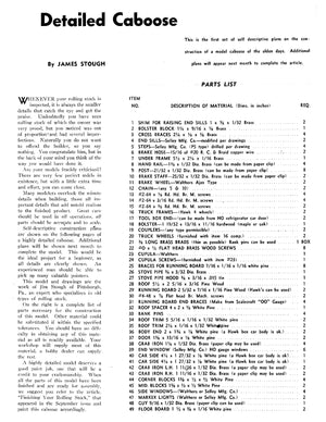 full size printed plan  ‘o’ gauge highly detailed caboose  a 1947 plan
