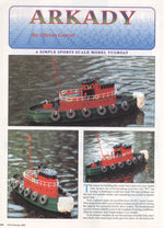 full size printed plan sports scale harbor tug length 22 " suitable for 2 channel radio control