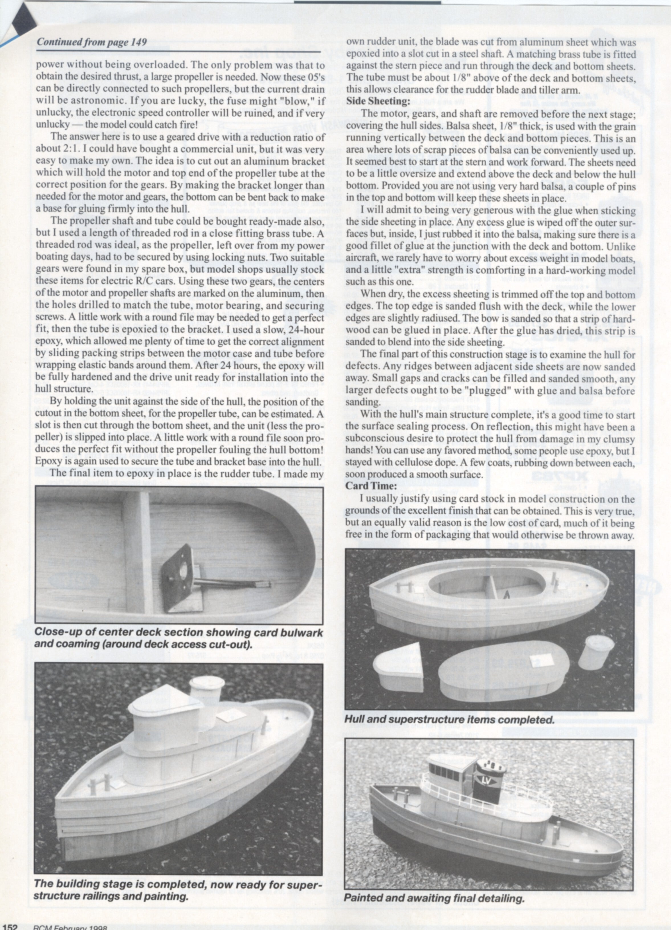 full size printed plan sports scale harbor tug length 22 " suitable for 2 channel radio control
