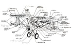 full size printed plans control line  standoff scale 1”= 1' sopwith camel wingspan 26 9/16”  engine .19