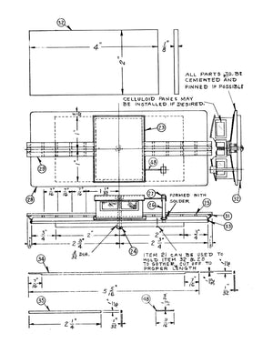 full size printed plan  ‘o’ gauge highly detailed caboose  a 1947 plan