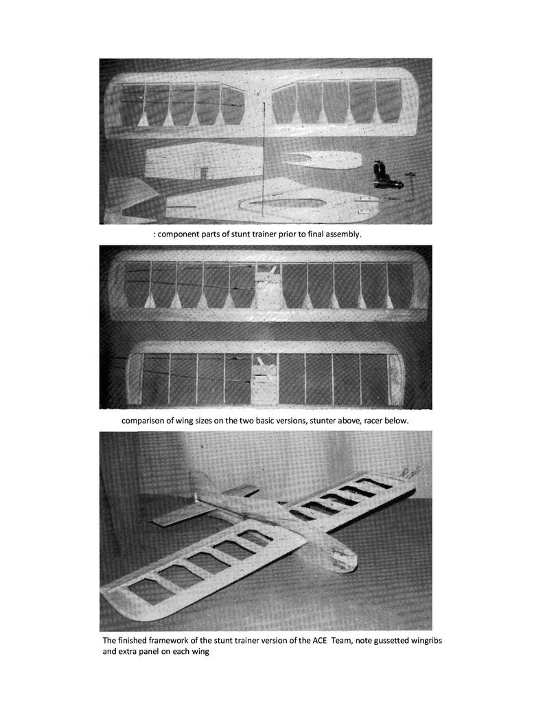 Full Size Printed Plan Trainer, Racer or Stunter a control line model ...