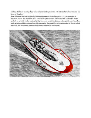 build a 1/10 scale hydroplane  gas engine .03 to .09 full size printed plans