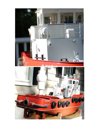 full size printed plans united arab emirates. harbour tug 1:20 giant scale 49 " for radio control