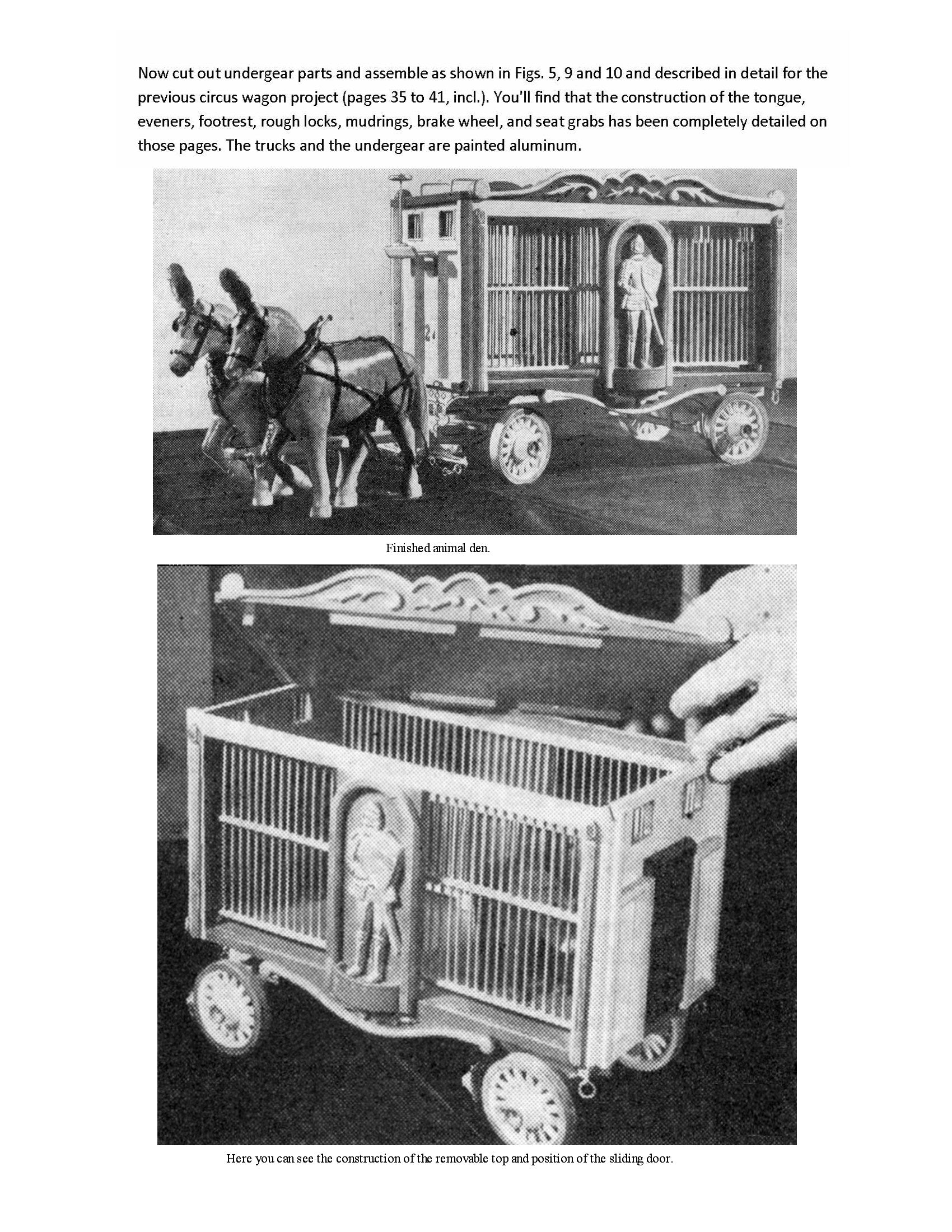 circus animal wagon circus animal wagon scale 3/4" = 1'  length 12"  width 6"