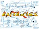this is for full size printed plans motor fishing vessel  scale 1:25 r/c