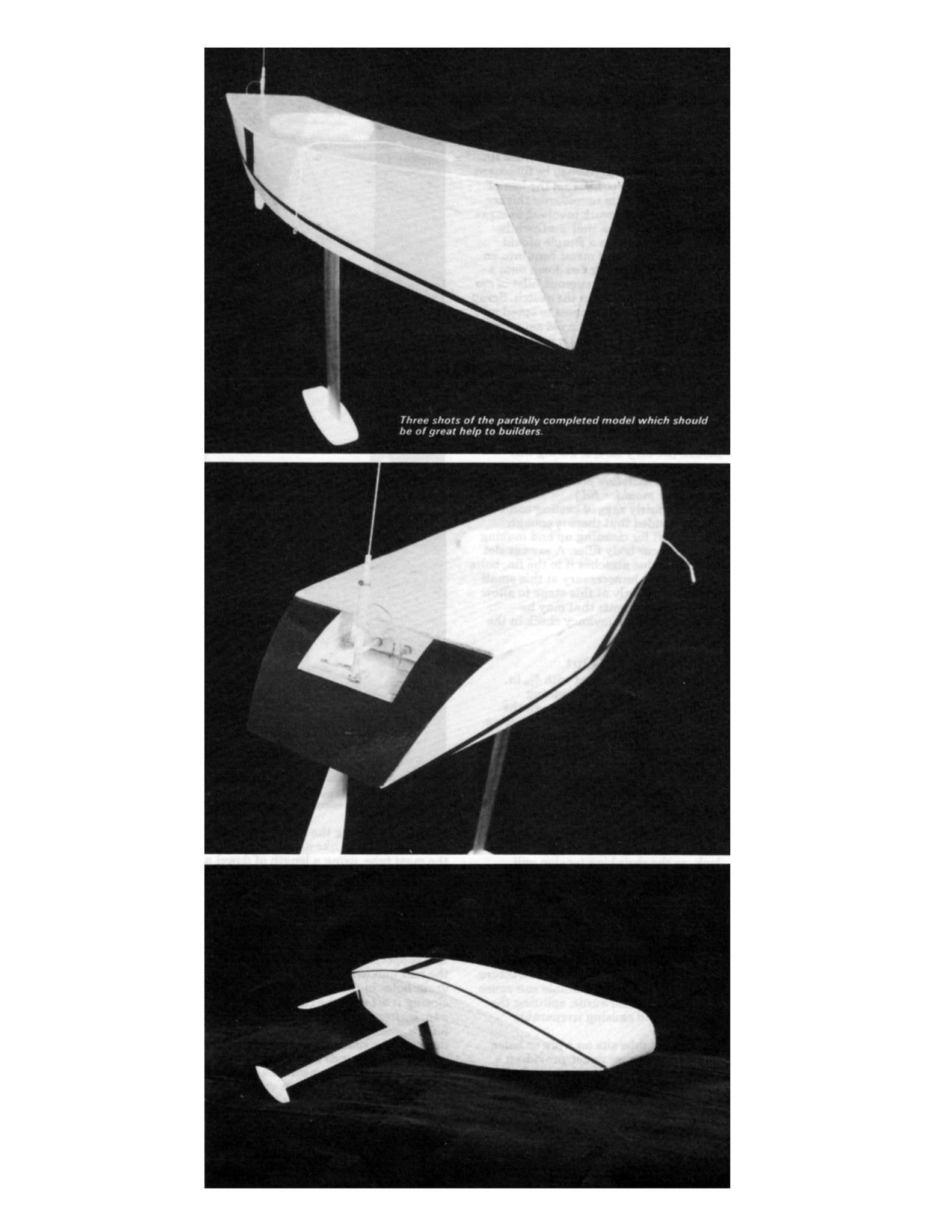 model boat plans 25" radio control sailboat full size printed plan & build notes