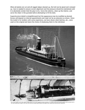 full size printed plans to build a large 421/2" ocean-going tug steam or electric for r/c