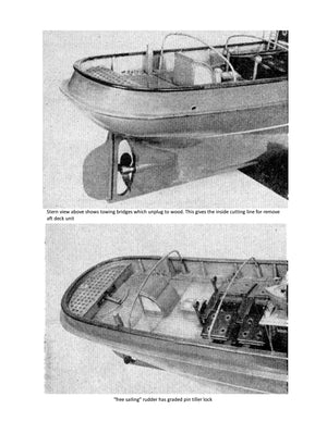 full size printed plans to build a large 421/2" ocean-going tug steam or electric for r/c