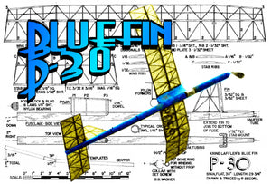 full size printed freeflight model airplane plan for bluefin p-30