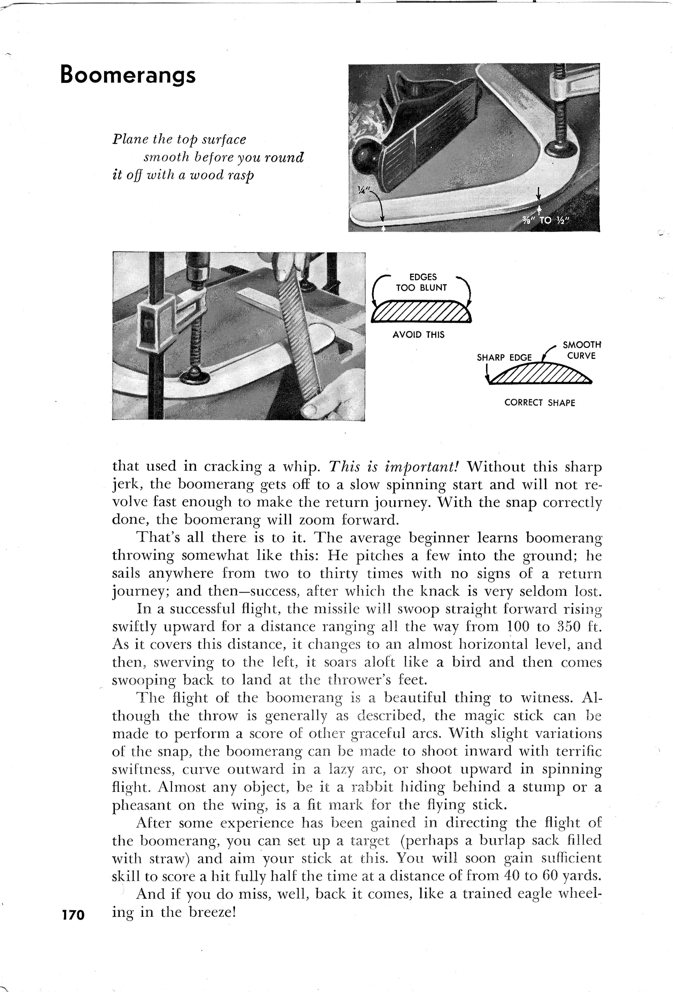 full size printed pattern how to make and throw boomerang