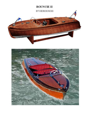 full size printed plan chris craft 20' runabout 30" bouncie ii 1:8 scale suitable for radio control