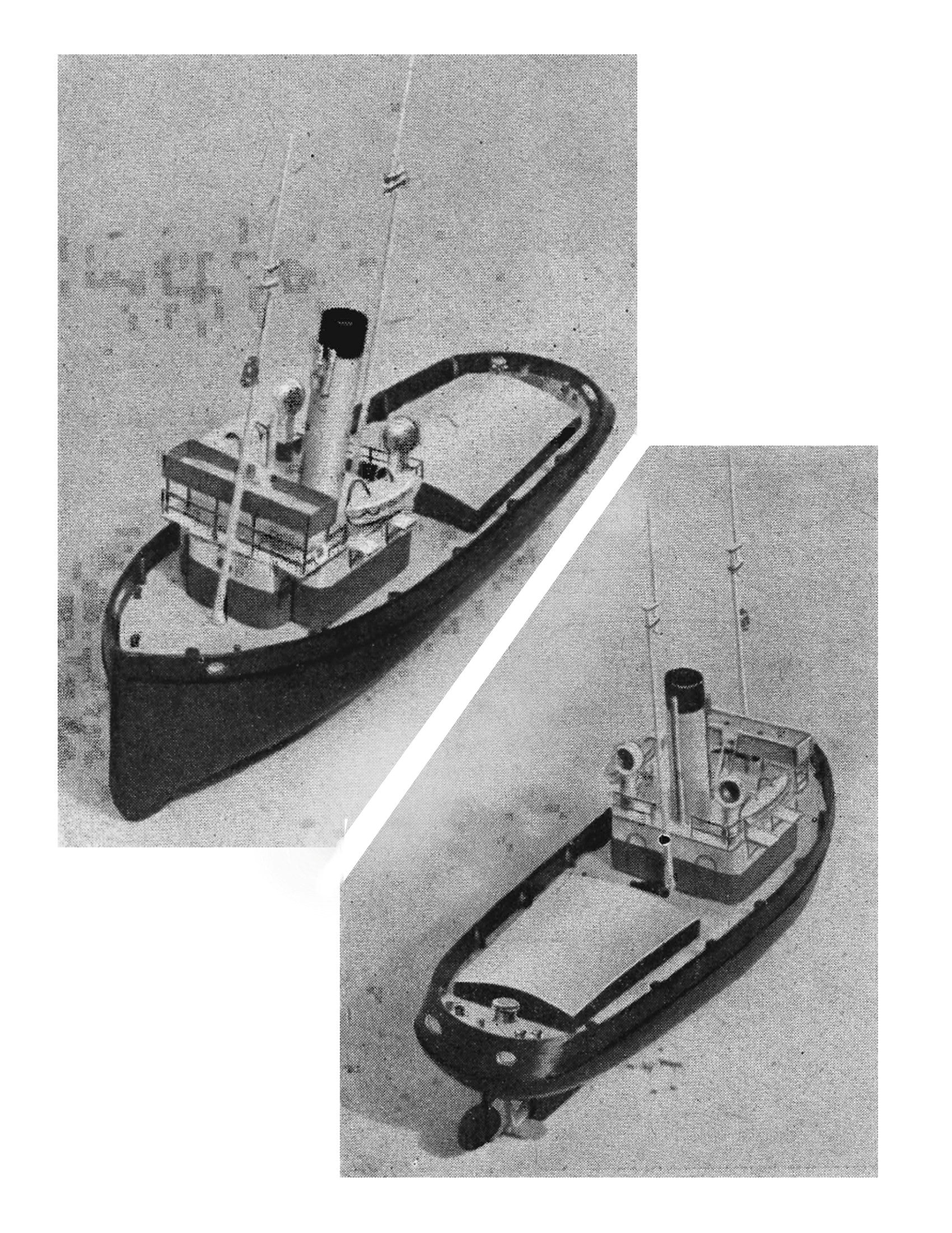 full size printed plan a near - scale harbour tug bustler 18" l.o.a.  power electric