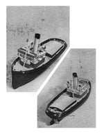 full size printed plan a near - scale harbour tug bustler 18" l.o.a.  power electric