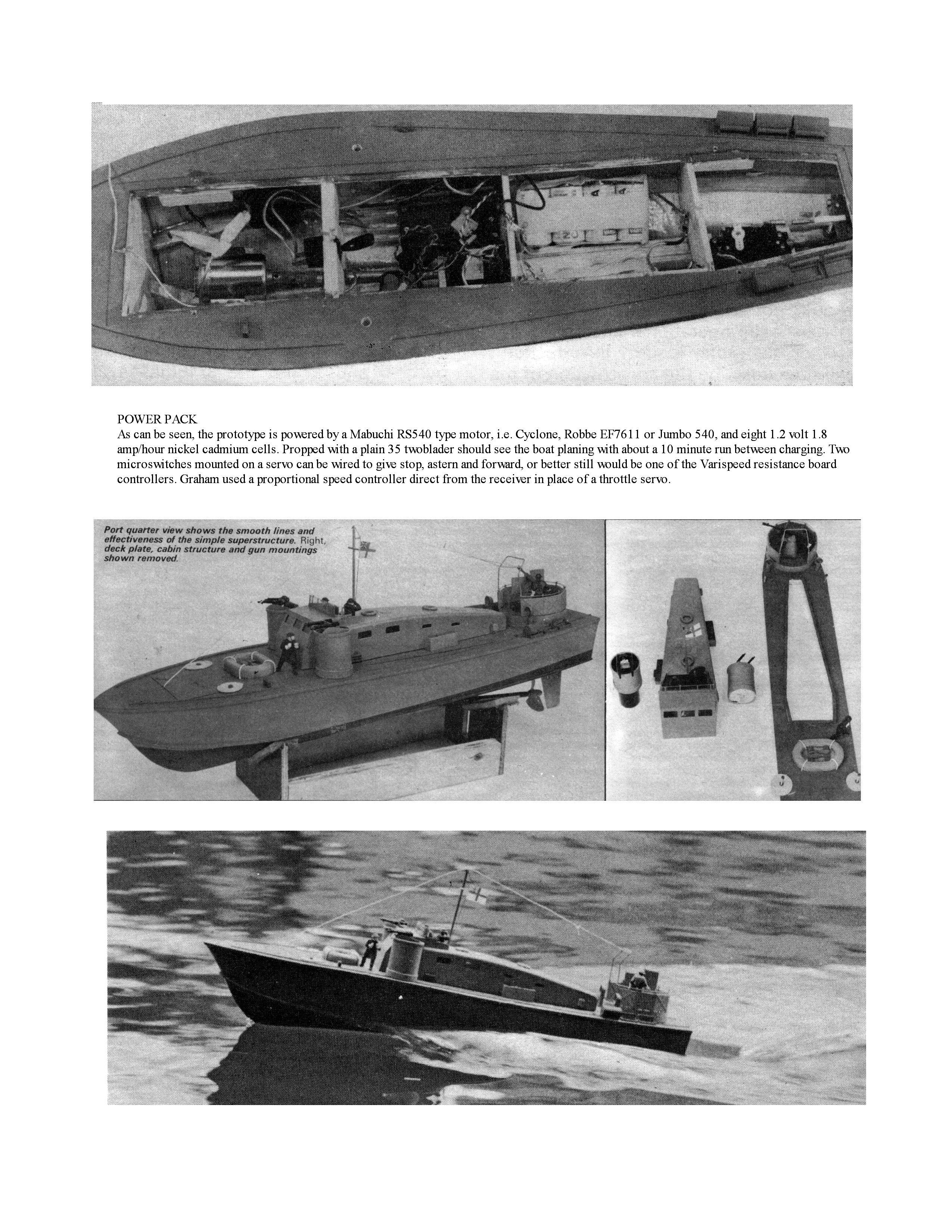 full size printed plans 1/32 semi-scale, 26 1/4 in long british power boat 70’ mgb