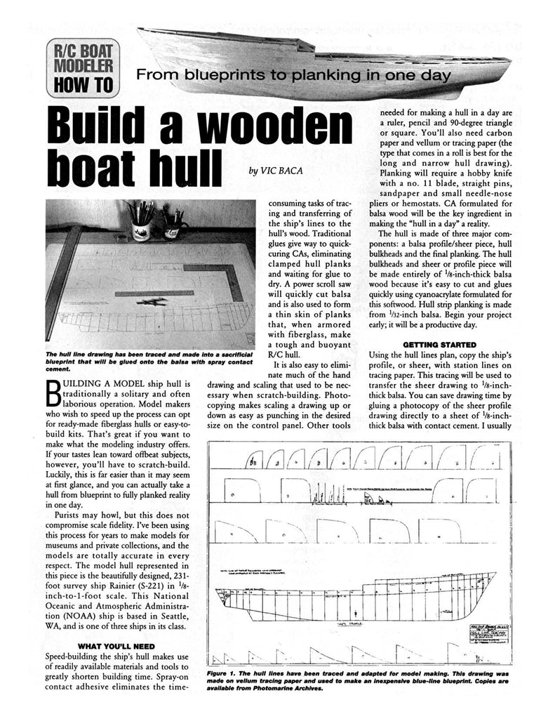 Full size printed plan begginers plan Length 16 1/2