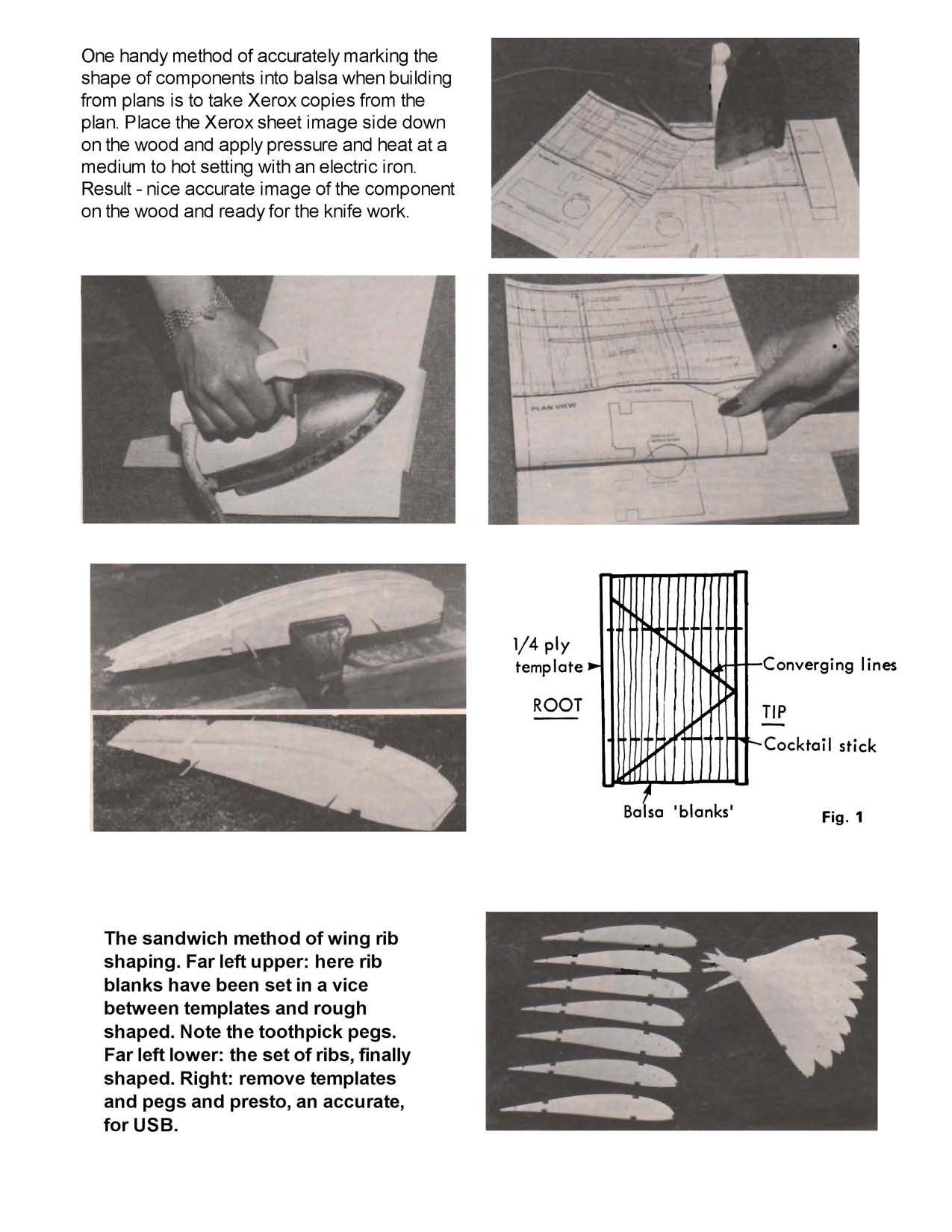 full size printed plans peanut scale "stinson reliant" five page article building from plans