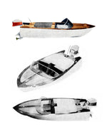 build two semi scale outboard speedboat  electric & gas full size printed plans
