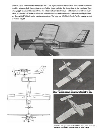full size printed peanut scale plans cessna cardinal rg the model flew well, and was easy to trim