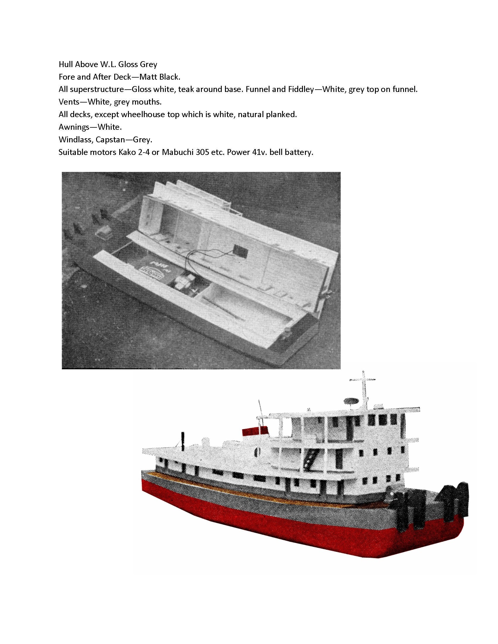 full size printed plan african push tug conakry scale 1:60  length 21 suitable for radio control