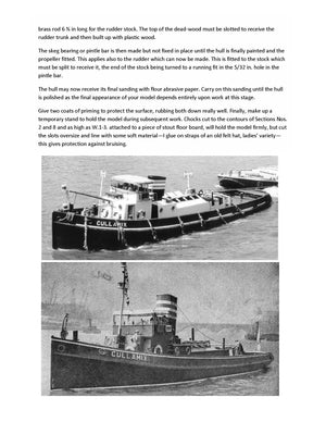 full size printed plans scale 1:24 1/2” = 1ft  length 39 3/4” diesel-engined tug cullamix