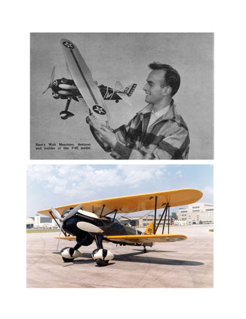 full size printed plans scale 1:12  control line curtiss p-6b for sport of stunt flying.