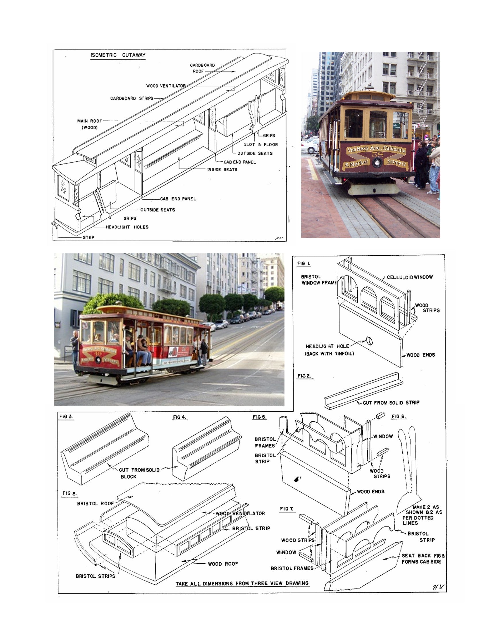 full size printed plan "o gauge" cable car san francisco's answer to their steep hill problem