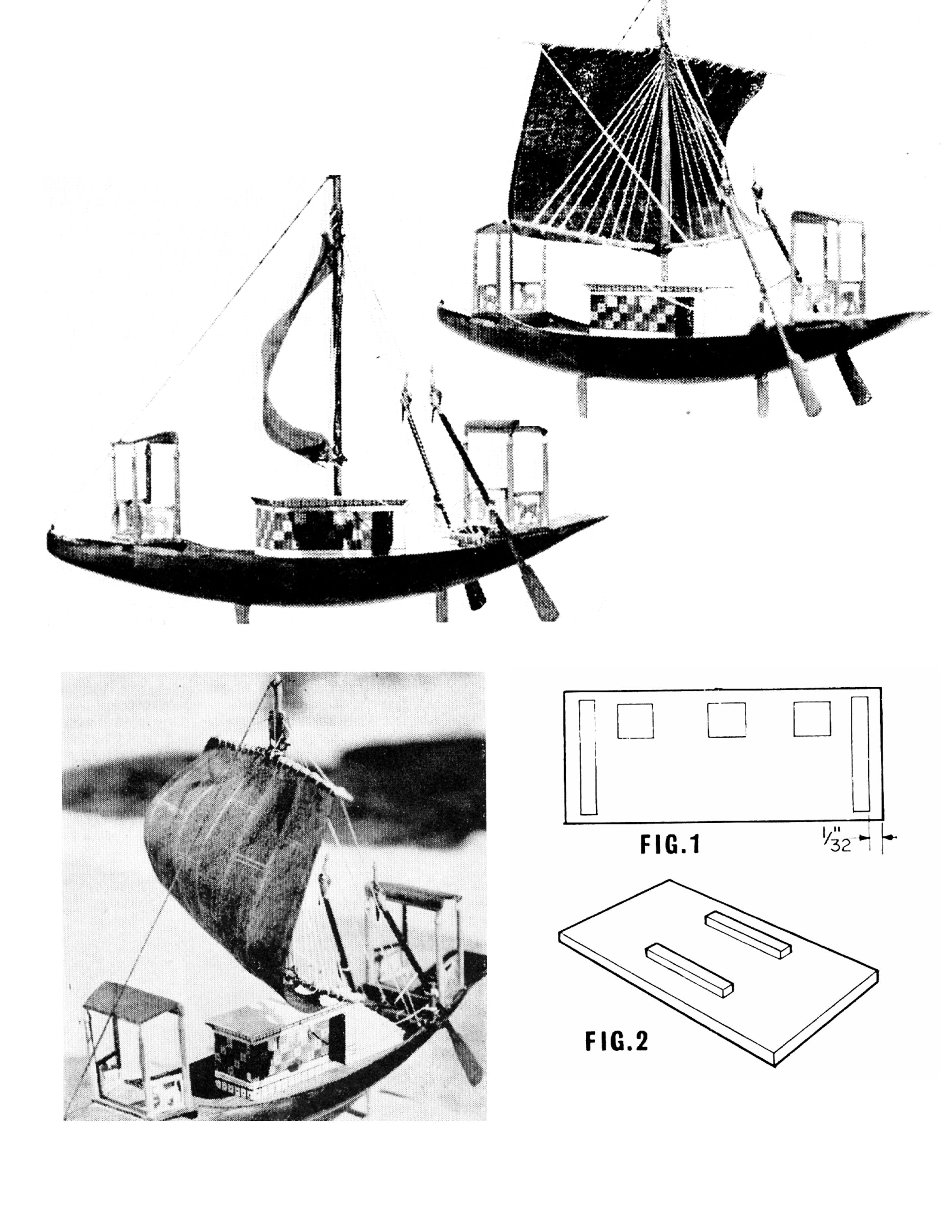 full size printed display model plans egyptian ship circa 1300 b. c. & 2600 b. c.