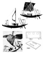 full size printed display model plans egyptian ship circa 1300 b. c. & 2600 b. c.