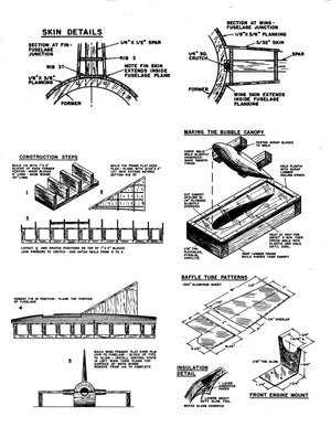 full size printed plans vintage 1950 scale 1"= 1’ xf-92a convairs delta wing engine dyna-jet  or  ducted fan