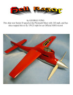 full size printed plan control line  speed  hell razor won senior d speed wingspan 18  engine dooling .60