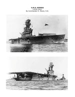 full size printed plans aircraft carrier scale 1/192 h.m.s. hermes l 37 1/2” suitable for radio control
