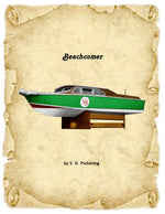 full size printed plan hard chine "v" bottom craft, “beachcomber”