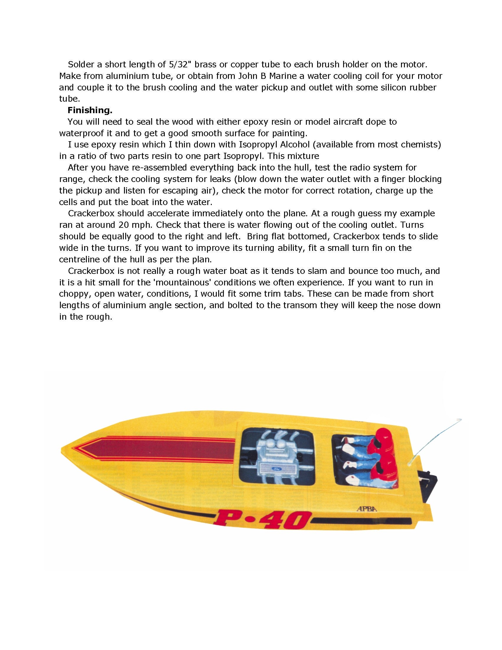 full size printed plan semi-scale racing boat crackerbox for radio control